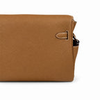 Kelly Messenger messenger bag for men and women, earthy Silver Buckle, imported leather, all-steel hand-waxed thread, the best value for money on — Refined Top-Handle Bag