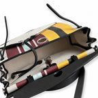 Saddle-Influenced Canvas Hand-Carry Style: Herbag 31cm Saddle-Inspired Canvas Body with Leather Handle and Shoulder Strap