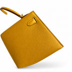 handmade Mini Kelly II 19cm imported Epsom Leather amber yellow Gold Buckle — Distinctive Petite Bag