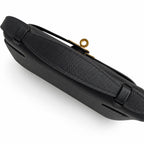 First generation handbag evening bag Kelly 22cm Epsom Leather Black Gold Buckle wax thread — Refined Top-Handle Bag