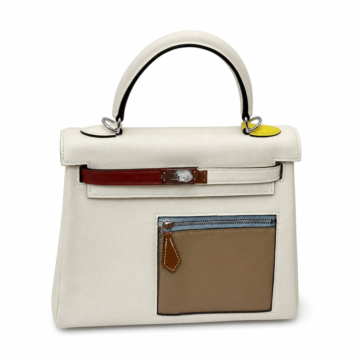 Kelly colormatic is an upgraded version of Lakis. nata Kelly 25+Colormatic limited edition+Silver Buckle, the buff is fully stacked — Polished Structured Bag