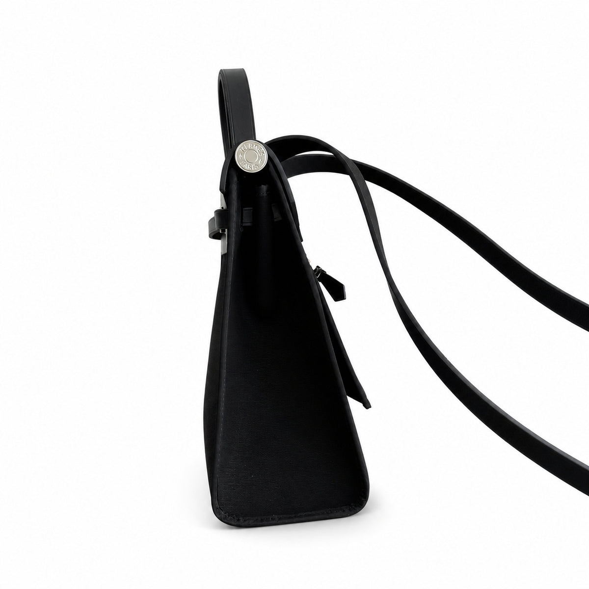 Sophisticated Canvas Carryall: Herbag 31cm Saddle-Inspired Canvas Body with Leather Handle and Shoulder Strap