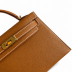 Mini Kelly II 19cm Epsom Leather, Golden Brown, Gold Buckle — Versatile Mini Carry Design