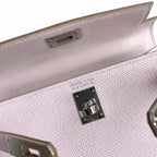 handmade Mini Kelly II 19cm imported Epsom Leather dreamy Pink and purple Silver Buckle — Small Structured Carry Style