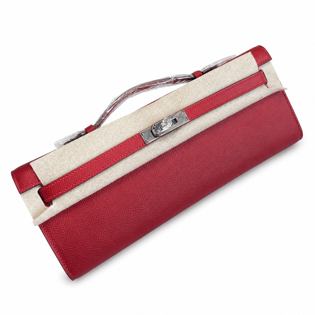 Kelly Cut 31 Clutch Epsom Leather Red — Versatile Flat Handbag