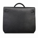 Kelly Depeches 36cm Epsom Leather 89 Noir Black top handcrafted — Streamlined Clutch Bag