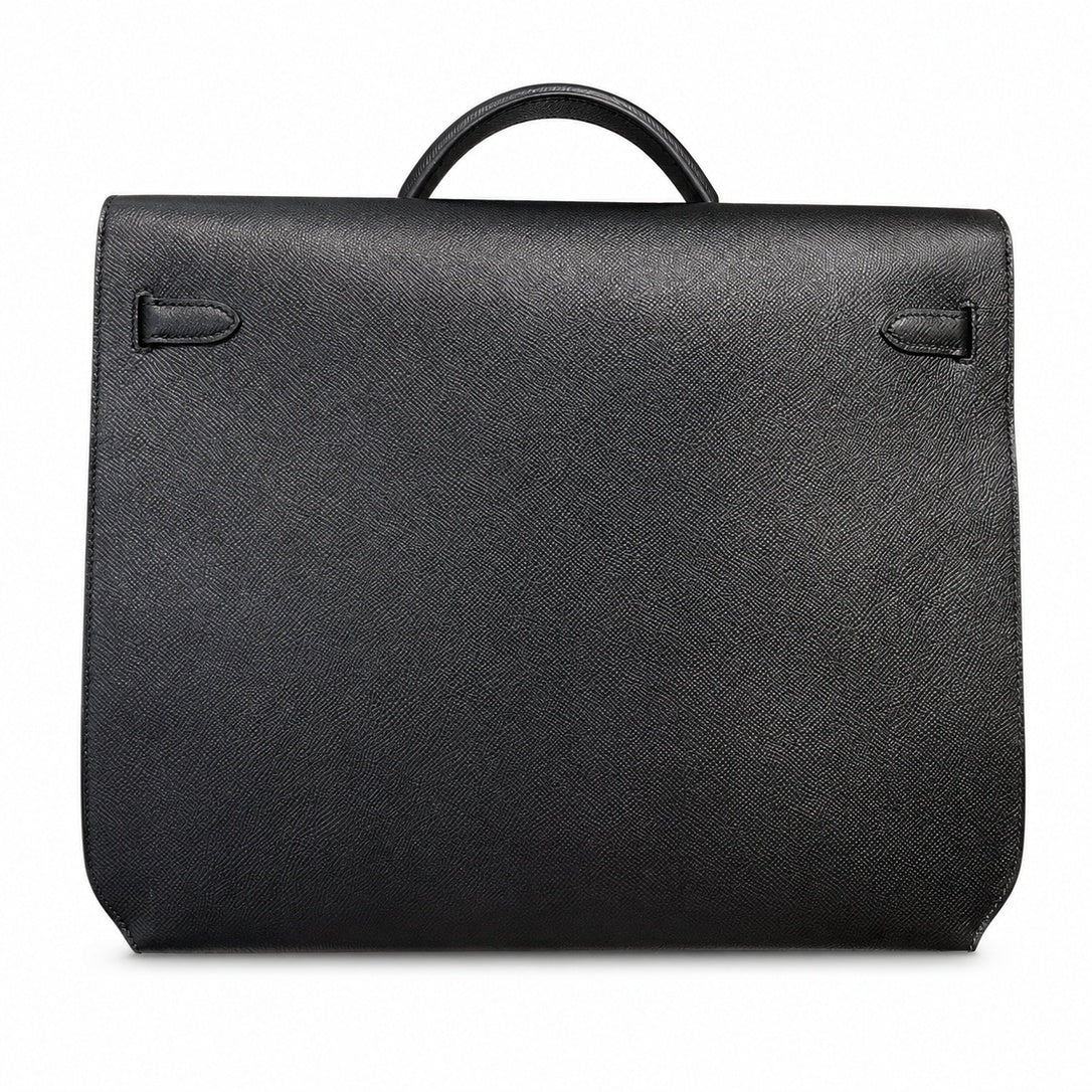 Kelly Depeche 36cm Epsom Leather 89 Noir Black top handcrafted — Slim Hand-Carry Design