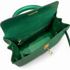 Kelly 25cm Epsom Leather U4 Vert Veryigo Velvet Green top handmade — Sophisticated Carry Design