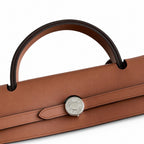 Herbag 31cm Saddle-Inspired Canvas Body with Leather Handle and Shoulder Strap — Canvas Body, Leather Handle and Shoulder Strap
