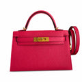 handmade Mini Kelly II 19cm imported Epsom Leather ultimate Pink Gold Buckle — Sophisticated Small-Scale Bag