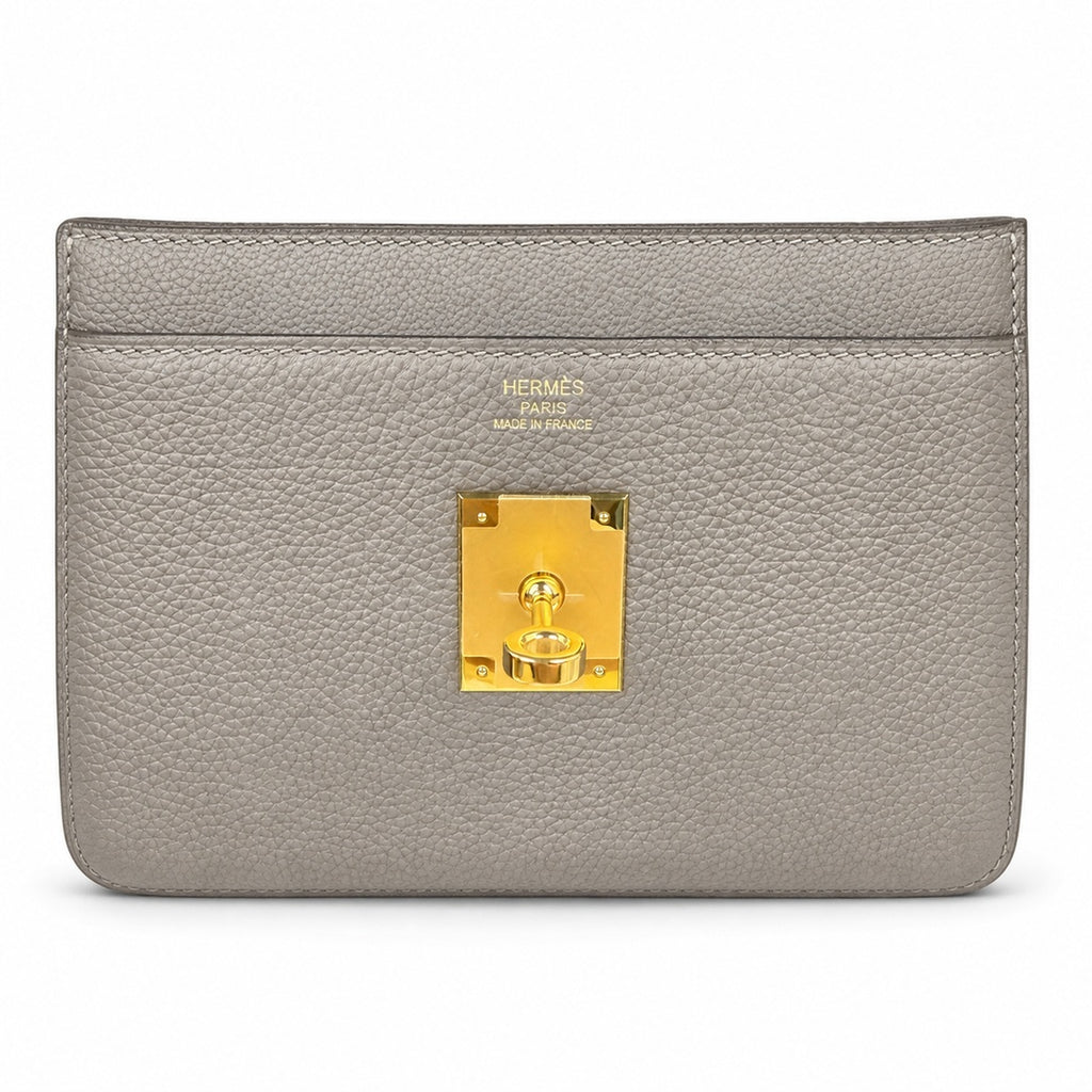Kelly Messenger messenger bag for men and women, pewter gray Gold Buckle, imported leather, all-steel hand-waxed thread, the highest cost — Timeless Top-Handle Design