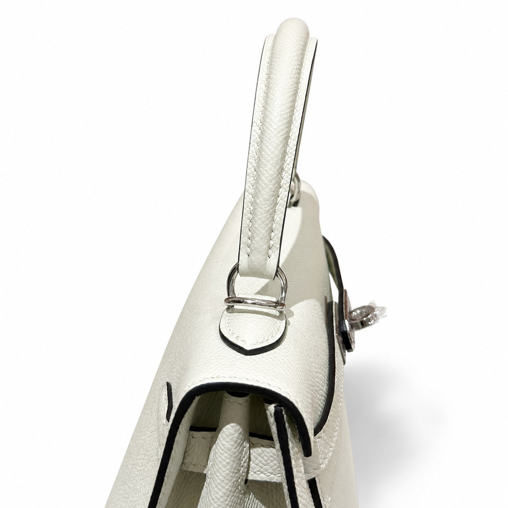 Kelly 25cm in green Epsom Leather with Silver Buckle Handmade — Timeless Top-Handle Design