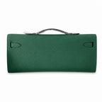 Kelly cut 31 clutch Epsom malachite green Gold Buckle — Refined Flat Clutch