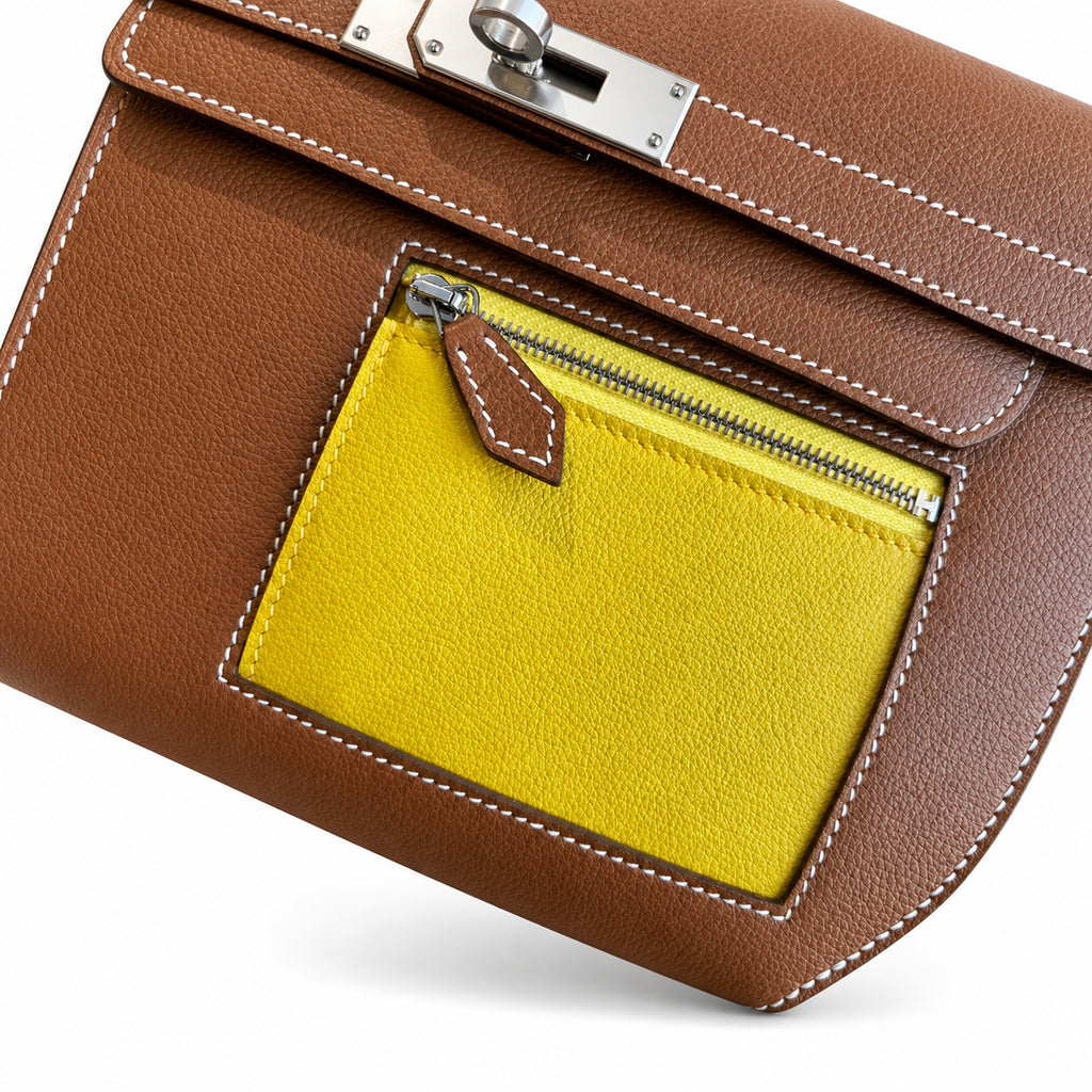 Convertible Clutch: Kelly Depeches 25cm Evercolor Leather with Shoulder Strap
