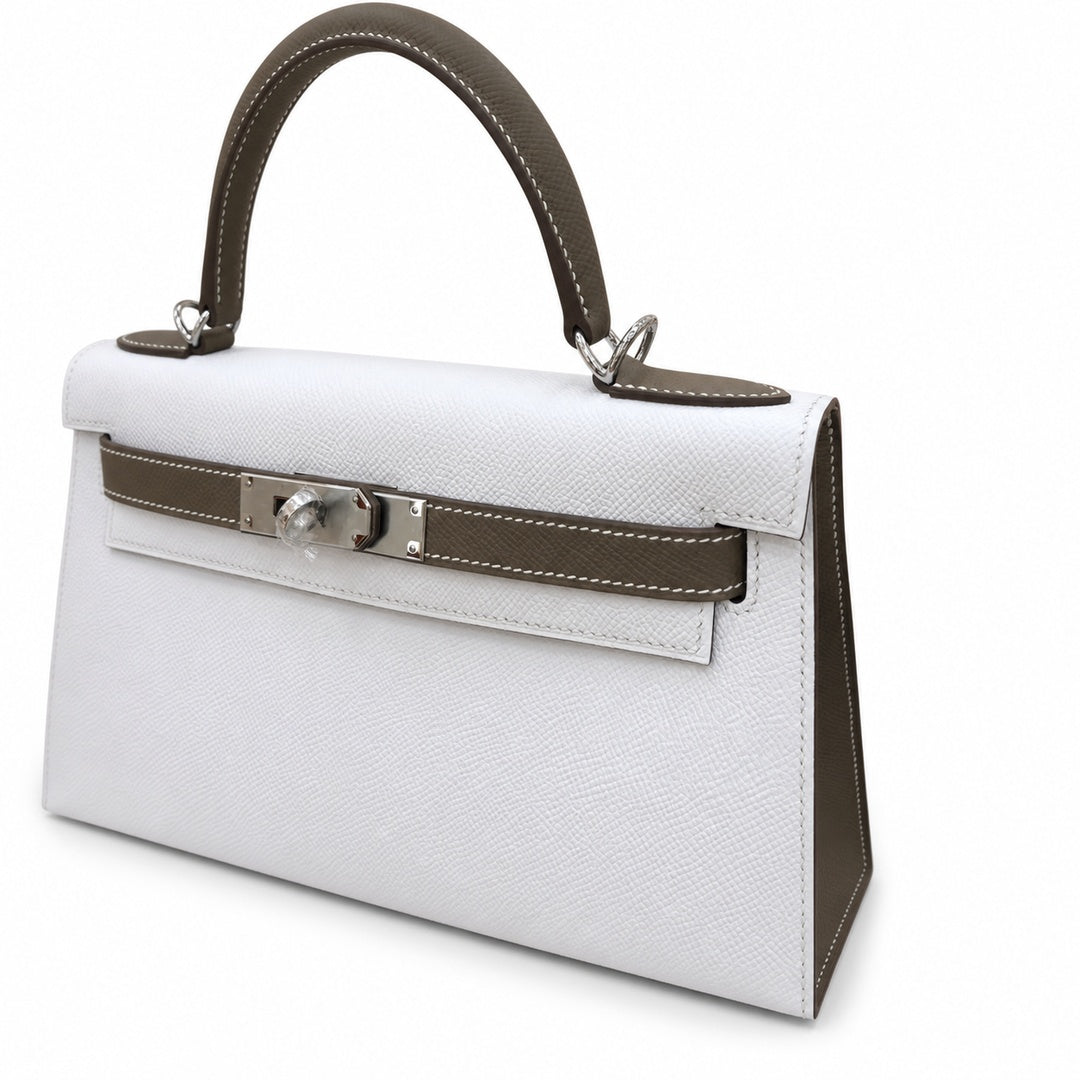Kelly 25cm in Elephant Gray Epsom Leather Handmade — Refined Top-Handle Bag