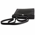 Elegant Leather-Accented Canvas Bag: Herbag 31cm Saddle-Inspired Canvas Body with Leather Handle and Shoulder Strap