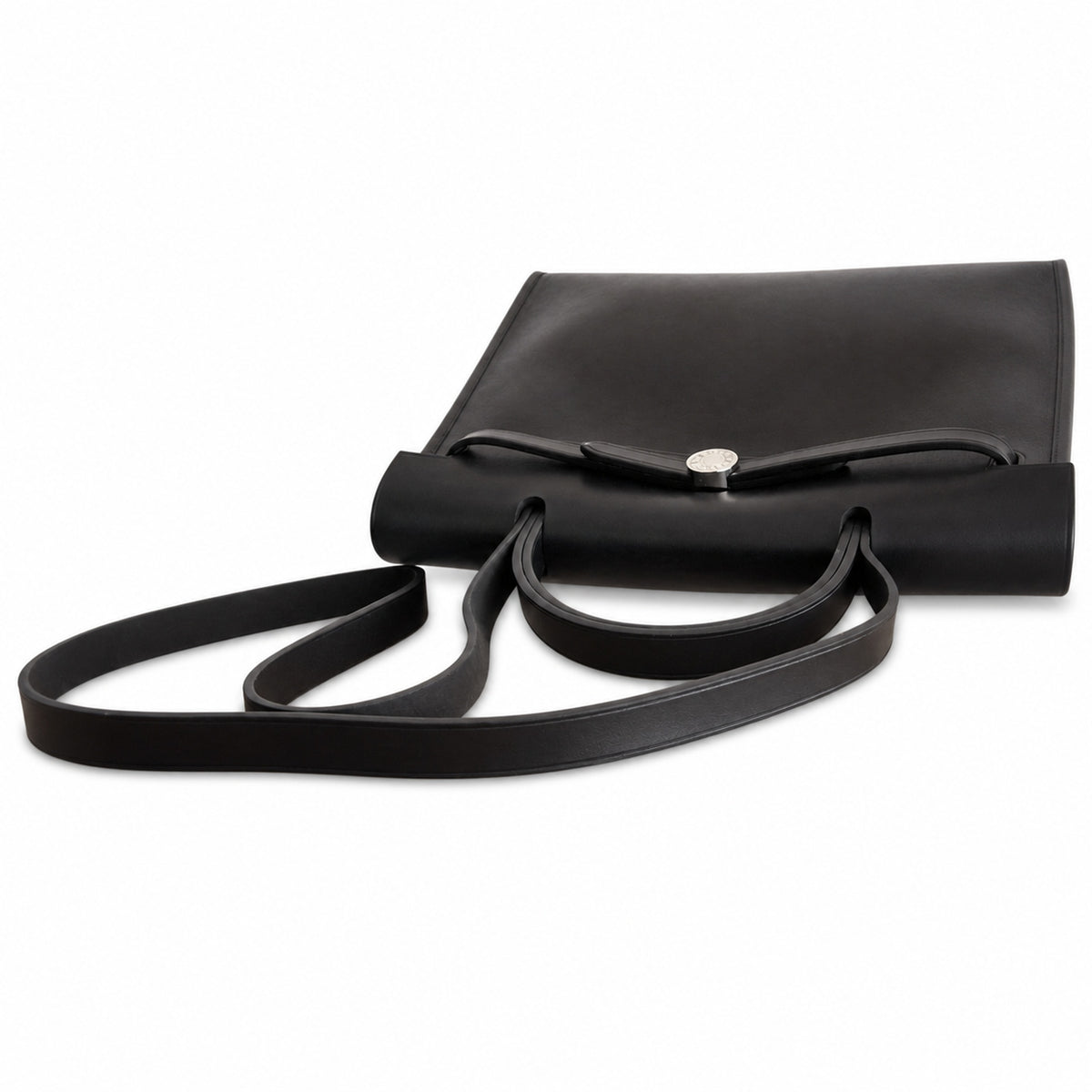 Elegant Leather-Accented Canvas Bag: Herbag 31cm Saddle-Inspired Canvas Body with Leather Handle and Shoulder Strap