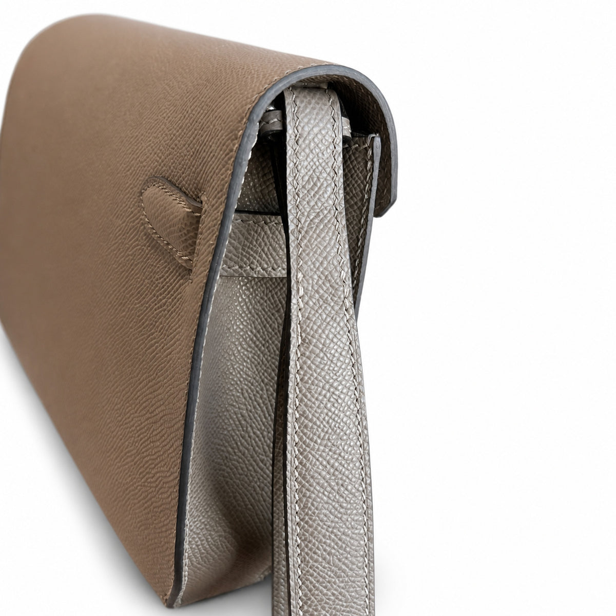 Slim Hand-Carry Design: Kelly Depeches 25cm Epsom Leather with Shoulder Strap