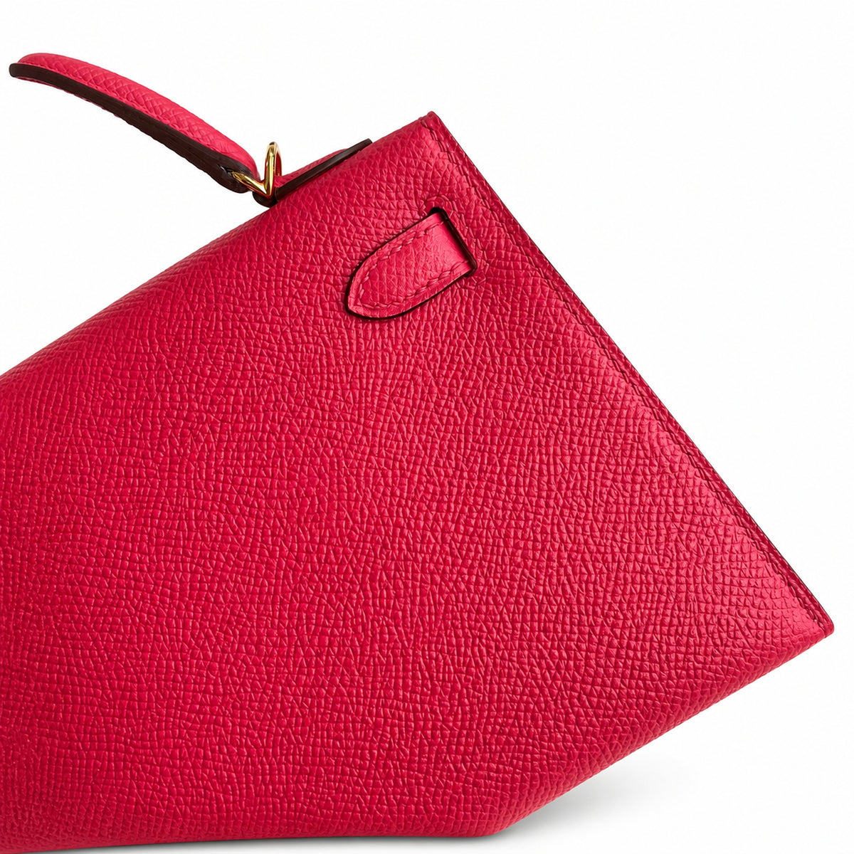 handmade Mini Kelly II 19cm imported Epsom Leather ultimate Pink Gold Buckle — Sophisticated Small-Scale Bag