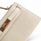 Mini Kelly II 19cm Epsom Leather Milkshake White — Elegant Compact Carry Style
