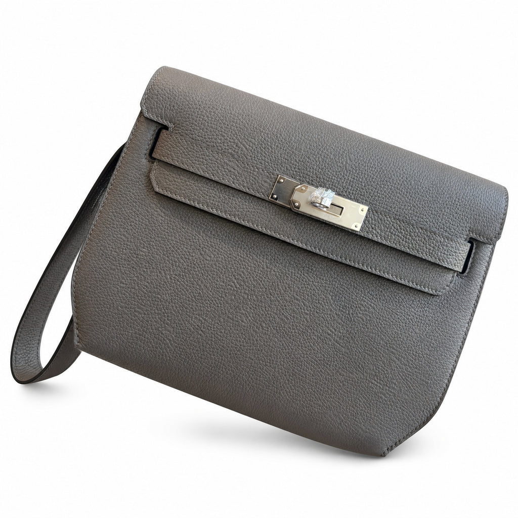 Kelly Depeches 25cm Togo Leather with Shoulder Strap — Sophisticated Compact Carry