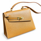 Kelly double-sided DESORDRE original Epsom Leather Gold Brown Gold Buckle order shipped — Polished Two-Sided Top-Handle Bag
