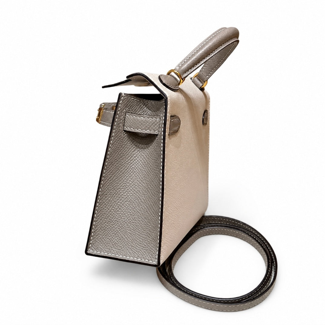 Mini Kelly II 5.5cm Epsom Leather with Gold Hardware — Timeless Mini Top-Handle Design