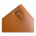 Elegant Crossbody-Ready Clutch: Kelly Depeches 25cm Epsom Leather with Shoulder Strap