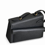 Kelly Double-Sided Epsom Leather in Black with Gold Buckle — Refined Reversible Carry Design