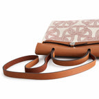 Canvas Body, Leather Handle and Shoulder Strap: Herbag 31cm Saddle-Inspired Canvas Body with Leather Handle and Shoulder Strap