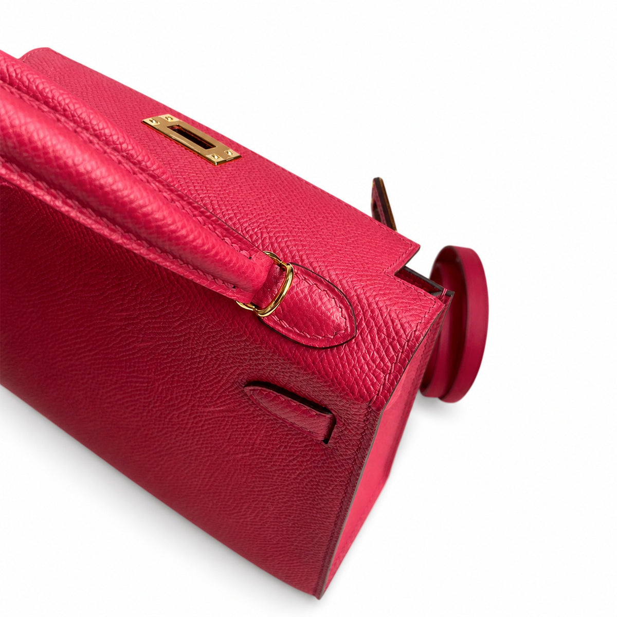 handmade Mini Kelly II 19cm imported Epsom Leather ultimate Pink Gold Buckle — Sophisticated Small-Scale Bag