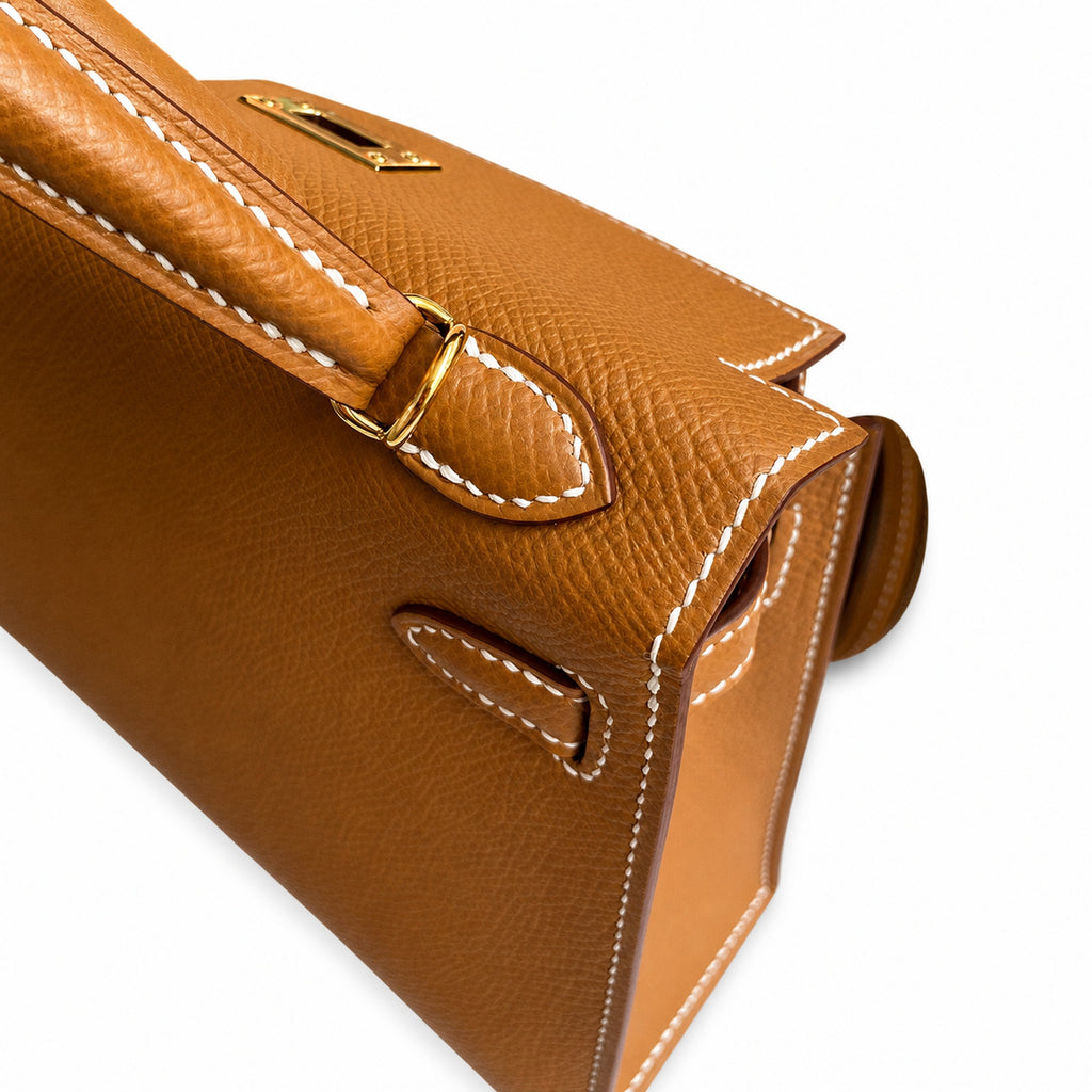Mini Kelly II 19cm Epsom Leather, Golden Brown, Gold Buckle — Versatile Mini Carry Design