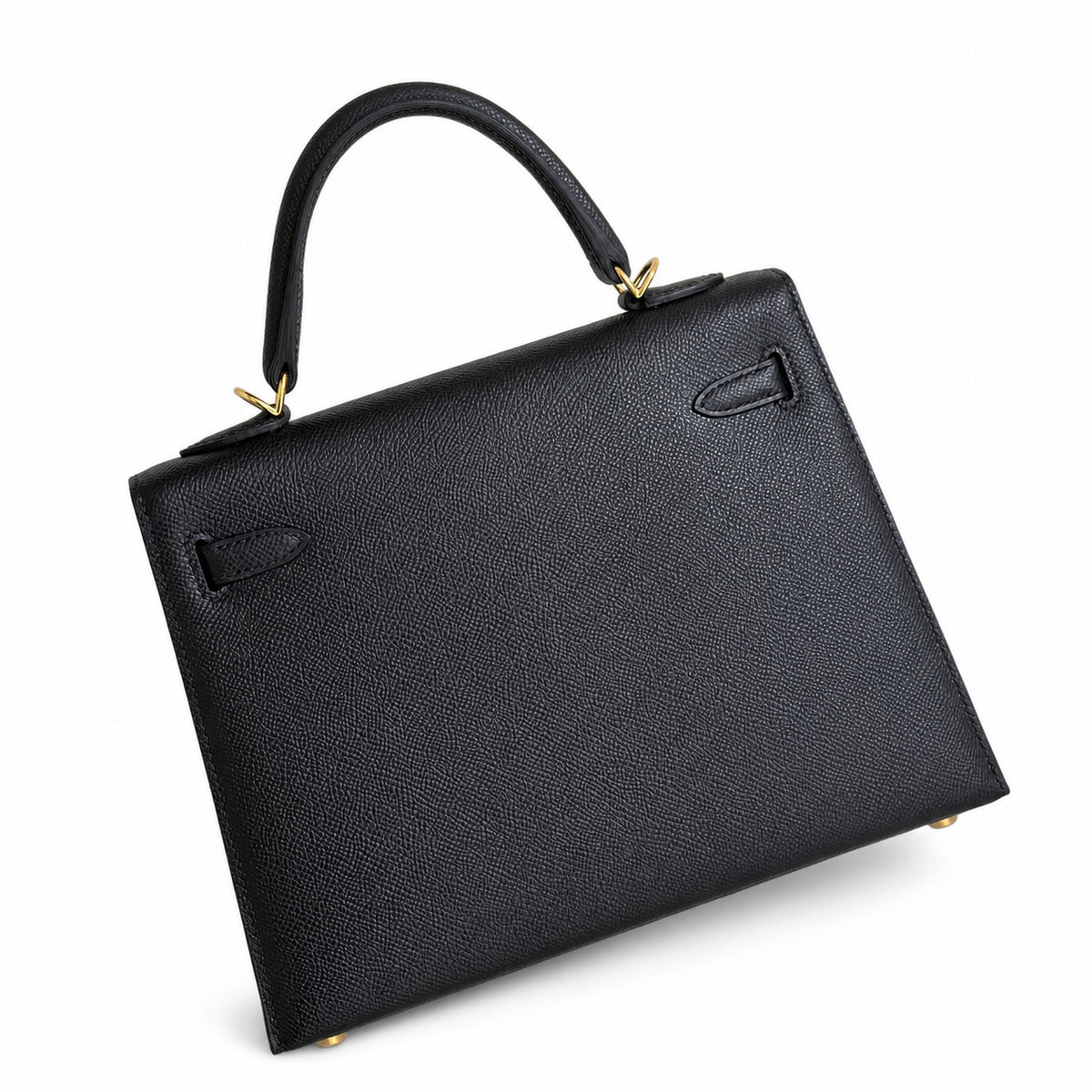Black, Gold and Silver Buckle, Kelly 25, imported Epsom — Classic Hand-Carry Silhouette