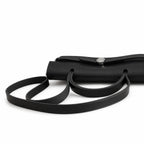 Herbag 31cm Saddle-Inspired Canvas Body with Leather Handle and Shoulder Strap — Elegant Canvas-and-Leather Bag