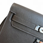 Kelly Depeches 25cm Evercolor Leather with Shoulder Strap — Structured Hand-Carry Clutch