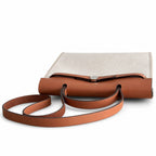 Herbag 31cm Saddle-Inspired Canvas Body with Leather Handle and Shoulder Strap — Versatile Canvas Shoulder Carry