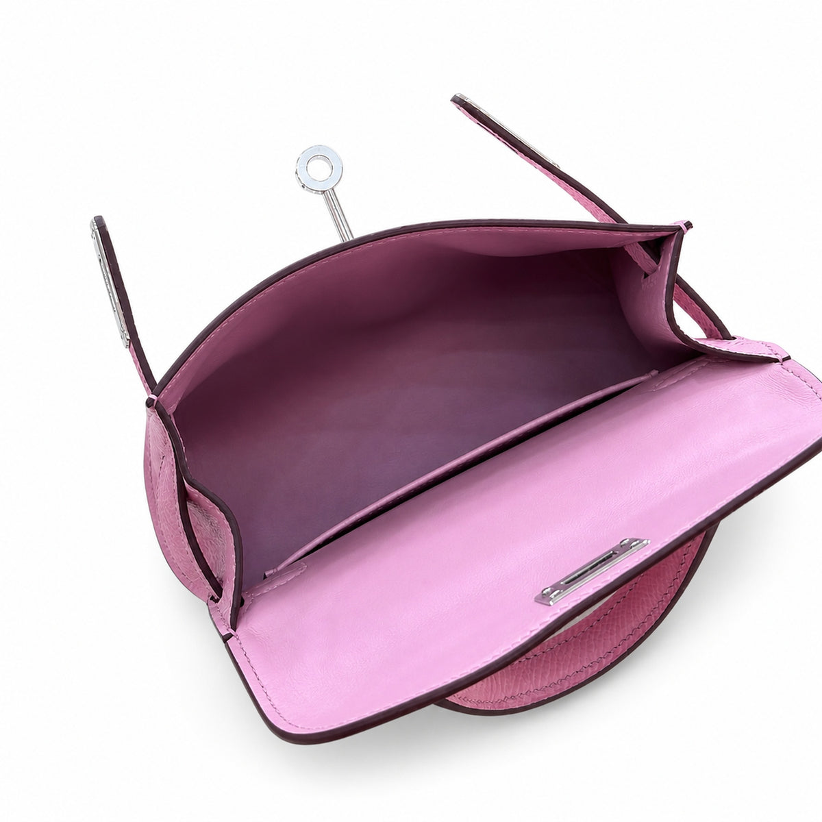 Versatile Mini Carry Design: Mini Kelly II 19cm Epsom Leather, mallow purple, Silver Buckle