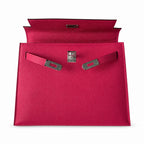 Kelly 25 5J Pink Epsom Silver Buckle handmade — Timeless Top-Handle Design
