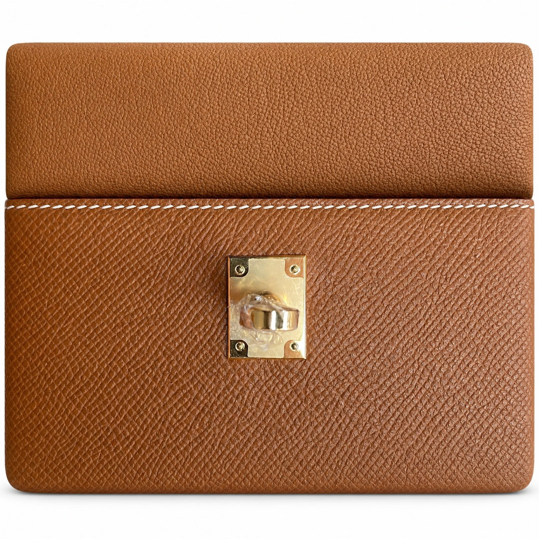 Kelly desordre 20cm Golden Brown Gold Buckle Epsom handmade double sided Kelly — Versatile Two-Sided Kelly Design