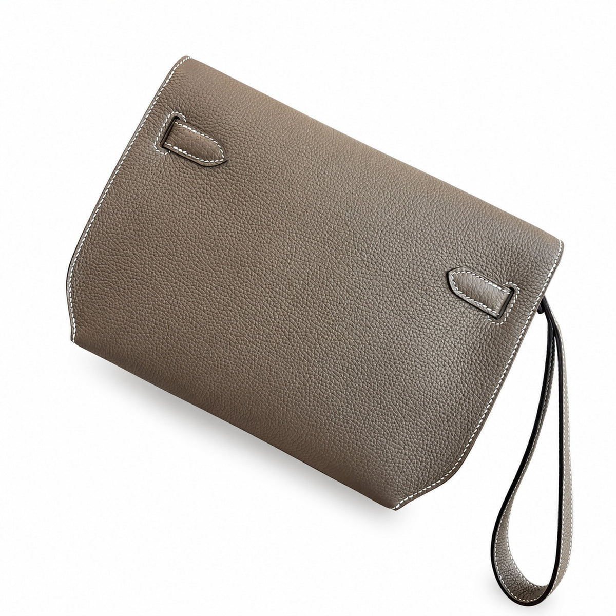 Versatile Hand-Carry Clutch: Kelly Depeches 25cm Togo Leather with Shoulder Strap