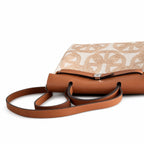 Herbag 31cm Saddle-Inspired Canvas Body with Leather Handle and Shoulder Strap — Timeless Leather-Accented Canvas Carry