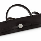 Herbag 31cm Saddle-Inspired Canvas Body with Leather Handle and Shoulder Strap — Canvas-and-Leather Shoulder Bag