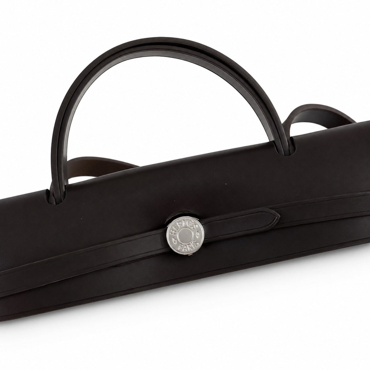 Herbag 31cm Saddle-Inspired Canvas Body with Leather Handle and Shoulder Strap — Canvas-and-Leather Shoulder Bag