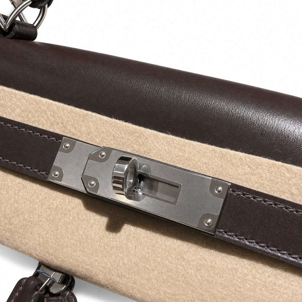 New limited edition 32Kelly Lakis BOX patchwork, ebony color Silver Buckle. The old money style series is low-key and noble. It exudes an elegant — Refined Lakis Carry Design