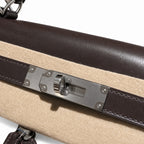 New limited edition 32Kelly Lakis BOX patchwork, ebony color Silver Buckle. The old money style series is low-key and noble. It exudes an elegant — Refined Lakis Carry Design