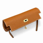 Elegant Petite Clutch: Kelly to go Color: ck37/Gold Size: 19*11.5*1.5cm Leather: Epsom Hardware: Gold Kelly crossbody bag, Golden Brown, cowhide, Gold Buckle, handmade P