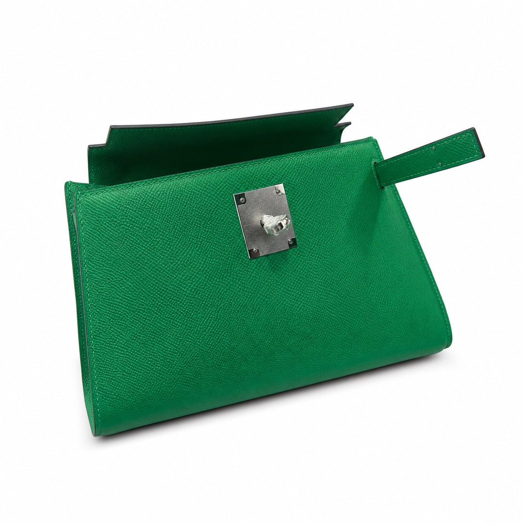 Kelly 25cm/28cm Epsom Leather 1K Bombou bamboo green top handcraft — Distinctive Hand-Carry Bag