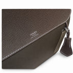 Kelly Depeches 25cm Epsom Leather 18 Etoupe Elephant Gray top handcraft — Refined Shoulder-Strap Clutch