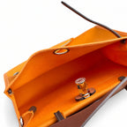 Polished Canvas-and-Leather Handbag: Herbag 31cm Saddle-Inspired Canvas Body with Leather Handle and Shoulder Strap