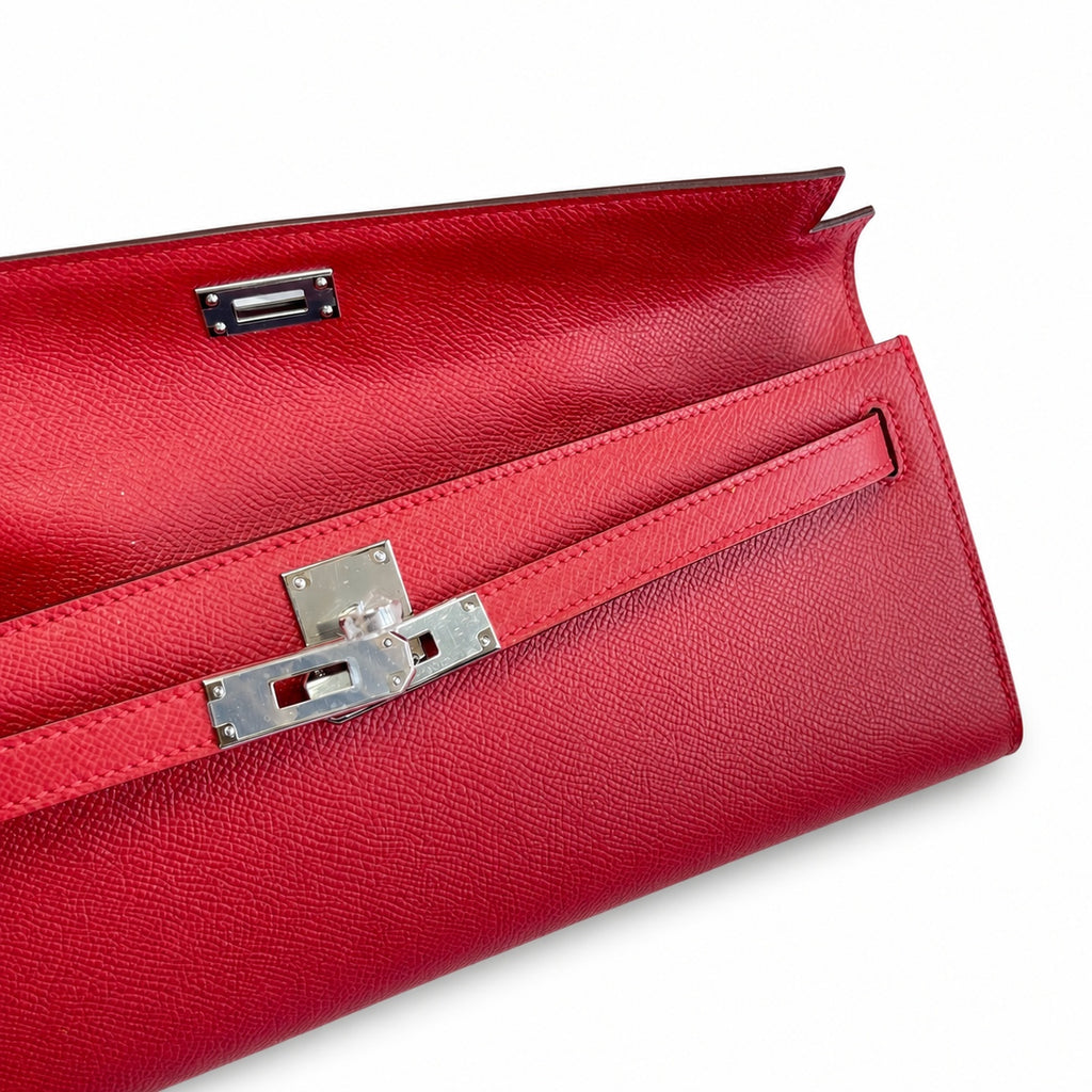 Kelly Cut 31 Clutch Epsom Leather Red — Versatile Flat Handbag